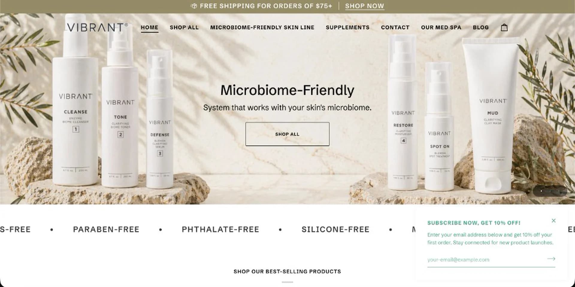 Vibrant Skin E-commerce Platform